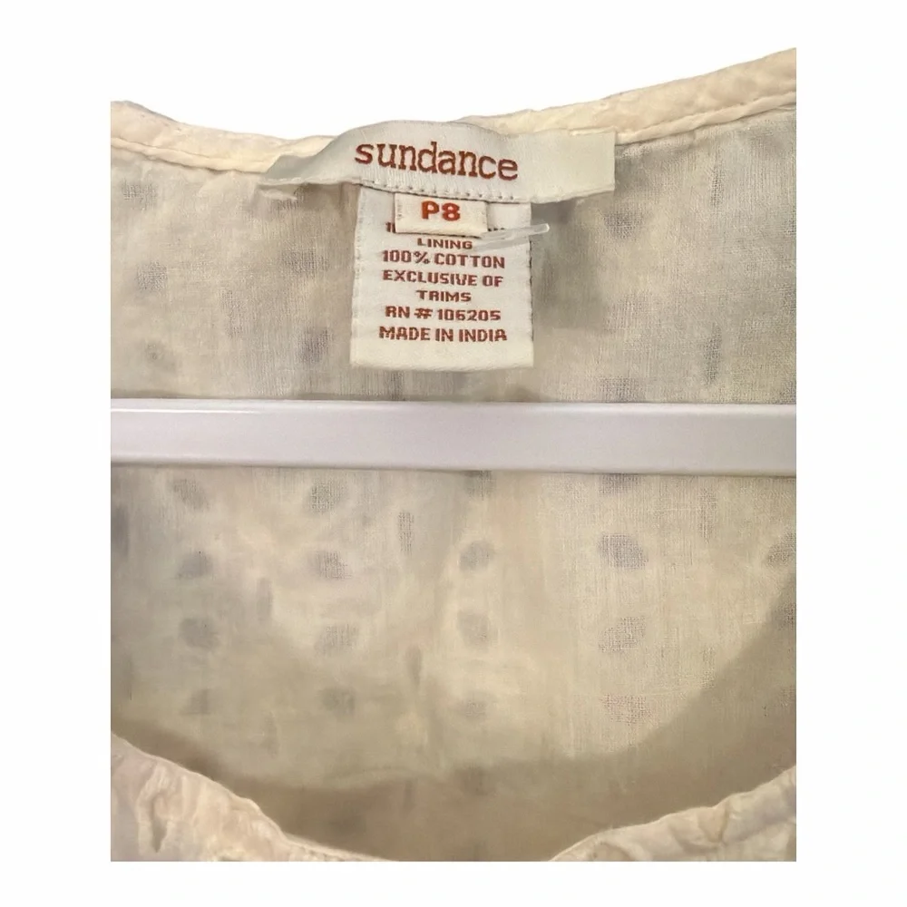 Sundance Ivory Eyelet Shift Dress • Soft Girl Vintage Romantic Cottagecore P8 AG